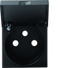 Hager - Enjoliveur Gallery prise de courant à puits 2P+T avec couvercle, finition Night