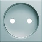 Hager - Enjoliveur gallery prise de courant 2P à puits, finition Titane