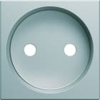 Hager - Enjoliveur Gallery prise de courant 2P à puits, finition Titane