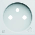 Hager - Enjoliveur Gallery prise de courant à puits 2P+T voyant, finition Antibactérien