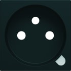 Hager - Enjoliveur Gallery prise de courant à puits 2P+T à voyant, finition Night