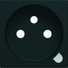 Hager - Enjoliveur gallery prise de courant à puits 2P+T à voyant, finition Night