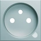 Hager - Enjoliveur gallery prise de courant à puits 2P+T à voyant, finition Titane