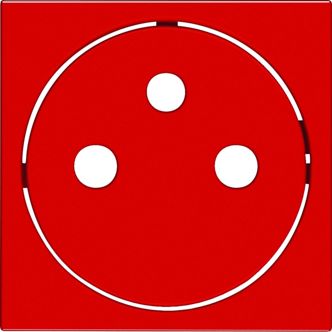 Hager - Enjoliveur Gallery prise de courant affleurante 2P+T, finition Rouge