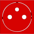 Hager - Enjoliveur gallery prise de courant affleurante 2P+T, finition Rouge