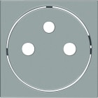 Hager - Enjoliveur Gallery prise de courant affleurante 2P+T, finition Titane