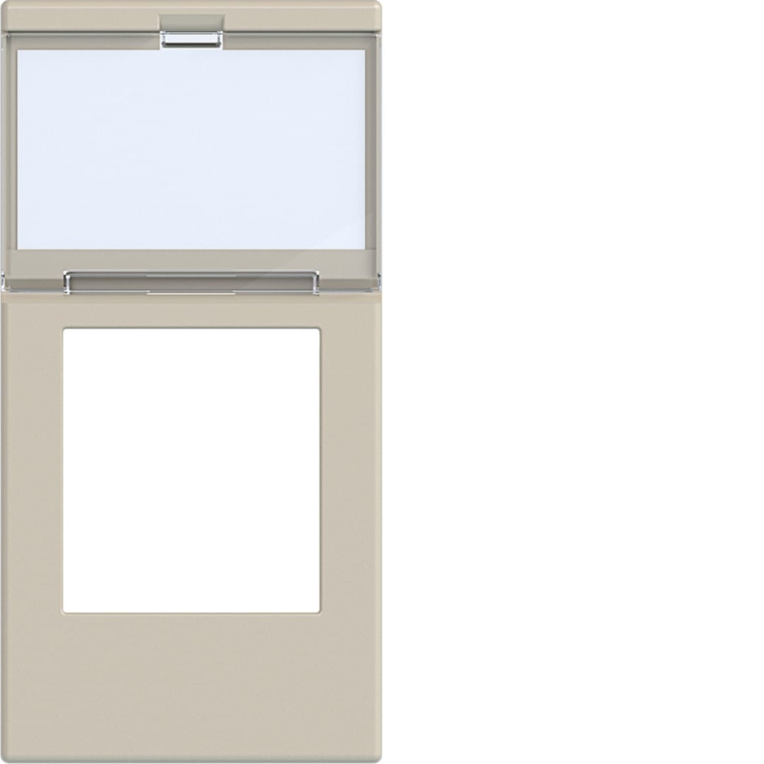 Hager - Enjoliveur RJ45 porte étiquette gallery 1 module sand, plastique sable mat