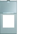 Hager - Enjoliveur gallery prise RJ45 avec porte étiquette 1 module, finition Titane