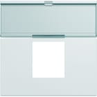 Hager - Enjoliveur Gallery prise RJ45 avec porte étiquette 2 modules, finition Pure