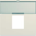 Hager - Enjoliveur Gallery prise RJ45 avec porte étiquette 2 modules, finition Dune