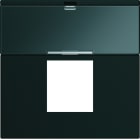 Hager - Enjoliveur gallery prise RJ45 avec porte étiquette 2 modules, finition Night