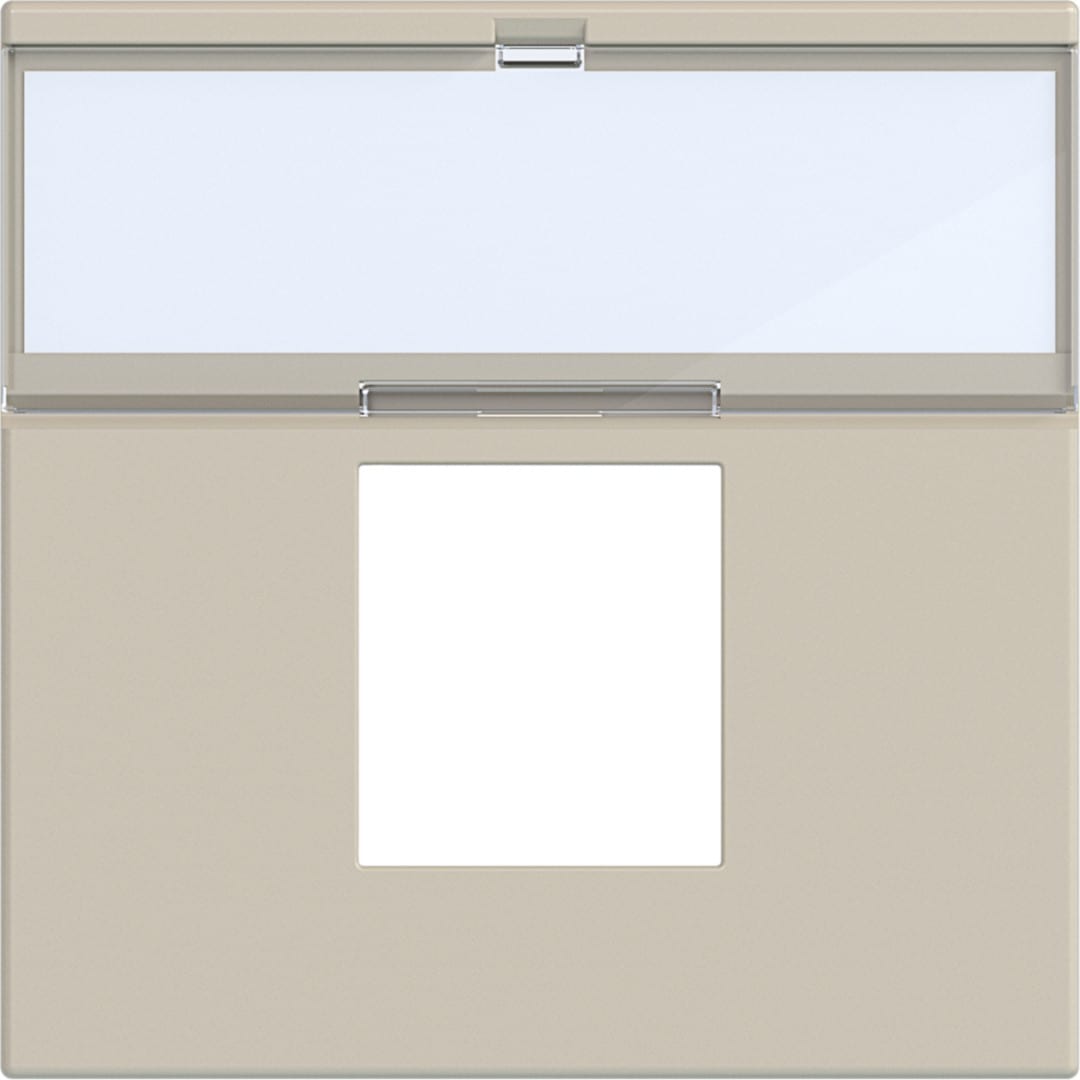 Hager - Enjoliveur RJ45 porte étiquette gallery 2 modules sand, plastique sable mat