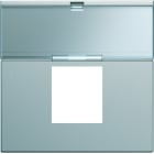 Hager - Enjoliveur Gallery prise RJ45 avec porte étiquette 2 modules, finition Titane