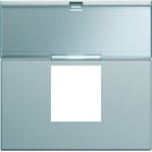 Hager - Enjoliveur gallery prise RJ45 avec porte étiquette 2 modules, finition Titane