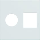 Hager - Enjoliveur Gallery prise TV + RJ45 2 modules, finition Pure