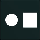 Hager - Enjoliveur gallery prise TV + RJ45 2 modules, finition Night