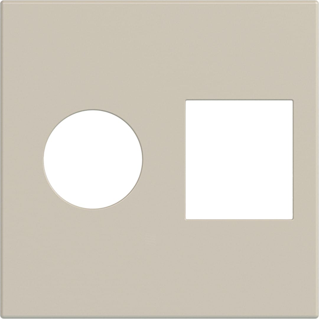 Hager - Enjoliveur prise TV+RJ gallery 2 modules sand, plastique sable mat