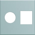 Hager - Enjoliveur gallery prise TV + RJ45 2 modules, finition Titane