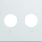 Hager - Enjoliveur Gallery prise TV + FM 2 modules, finition Pure