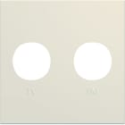 Hager - Enjoliveur gallery prise TV + FM 2 modules, finition Dune