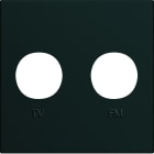 Hager - Enjoliveur Gallery prise TV + FM 2 modules, finition Night