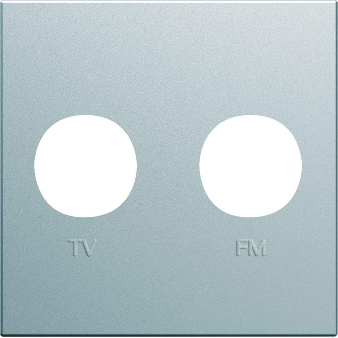 Hager - Enjoliveur prise TV+FM gallery 2 modules titane