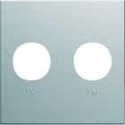 Hager - Enjoliveur Gallery prise TV + FM 2 modules, finition Titane