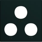 Hager - Enjoliveur gallery prise TV + FM + SAT 2 modules, finition Night