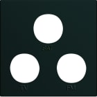 Hager - Enjoliveur Gallery prise TV + FM + SAT 2 modules, finition Night