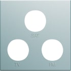 Hager - Enjoliveur Gallery prise TV + FM + SAT 2 modules, finition Titane