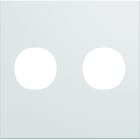 Hager - Enjoliveur prise double F gallery 2 modules pure