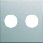 Hager - Enjoliveur prise double F gallery 2 modules titane