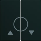 Hager - Enjoliveur Gallery volet roulant bouton poussoir 2 modules , finition Night