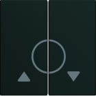 Hager - Enjoliveur gallery volet roulant bouton poussoir 2 modules , finition Night