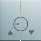 Hager - Enjoliveur Gallery volet roulant bouton poussoir 2 modules , finition Titane