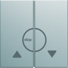 Hager - Enjoliveur gallery volet roulant bouton poussoir 2 modules , finition Titane