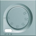 Hager - Enjoliveur Gallery thermostat 2 modules , finition Titane