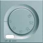 Hager - Enjoliveur Gallery thermostat fil pilote 2 modules , finition Titane