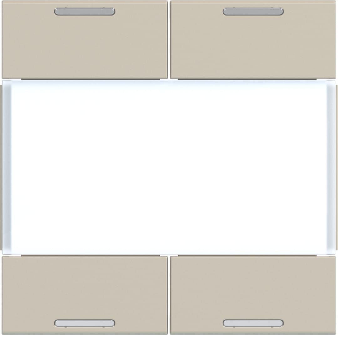 Hager - Enjoliveur 4 boutons poussoirs KNX gallery LED sand, plastique sable mat