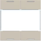 Hager - Enjoliveur 4 boutons poussoirs KNX gallery LED sand, plastique sable mat