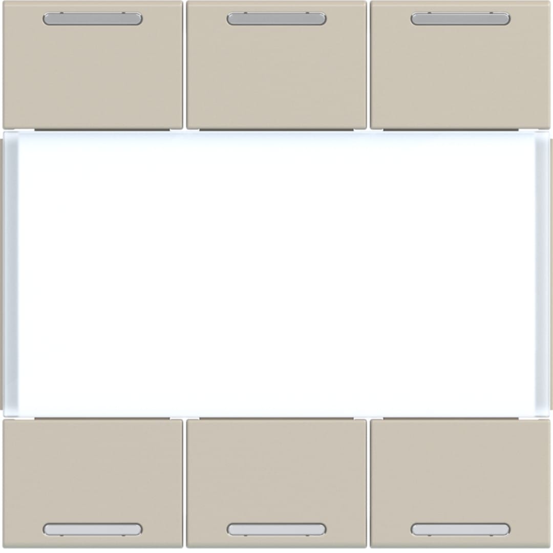Hager - Enjoliveur 6 boutons poussoirs KNX gallery LED sand, plastique sable mat