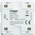 Hager - Emetteur radio mural, gallery, quicklink, plat, pile plate, 4 postes