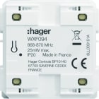Hager - Emetteur radio mural, gallery, quicklink, plat, pile plate, 4 postes