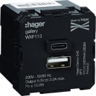 Hager - Chargeur gallery compatible avec USB A+C