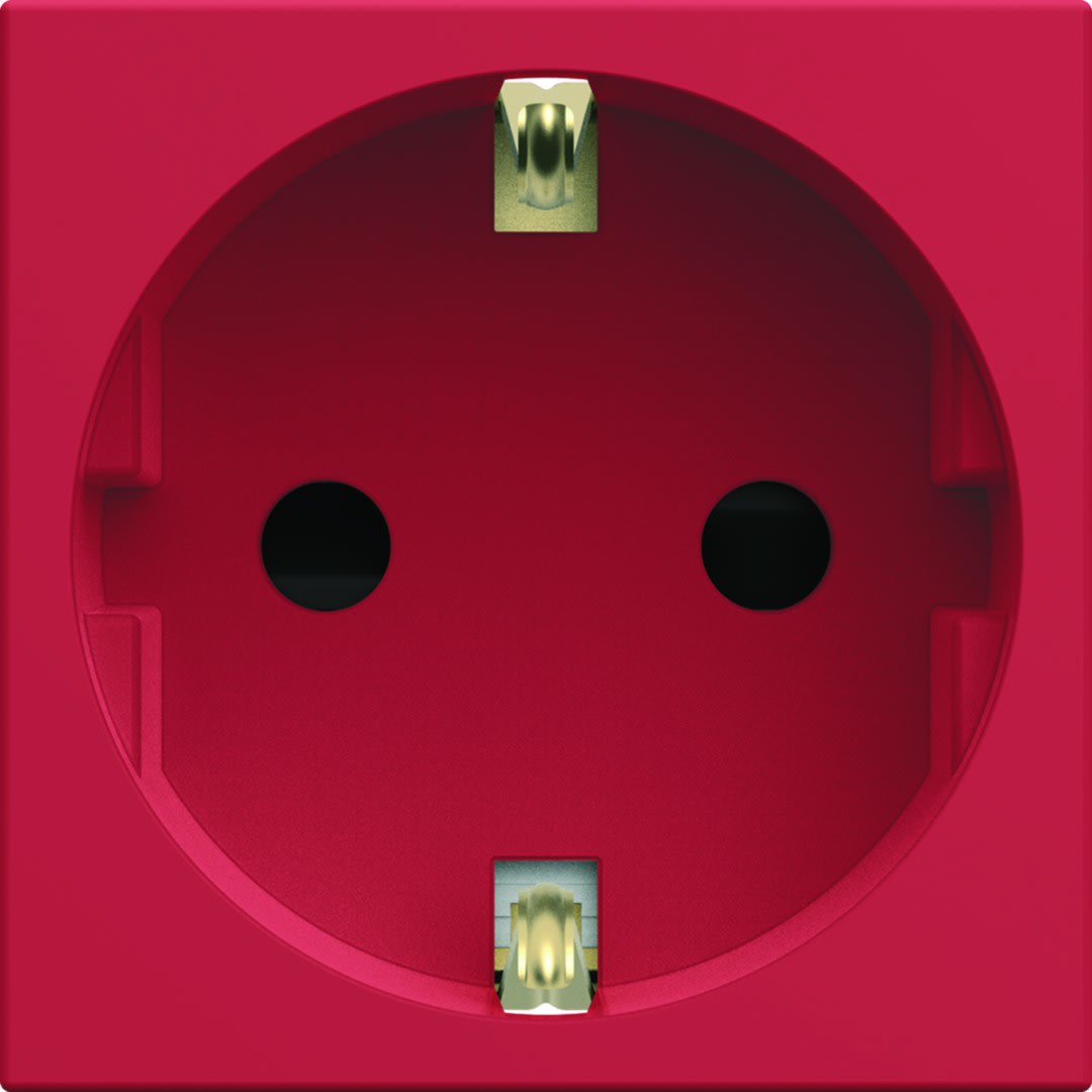 Hager - Prise de courant Gallery 2P+T Schuko Rouge