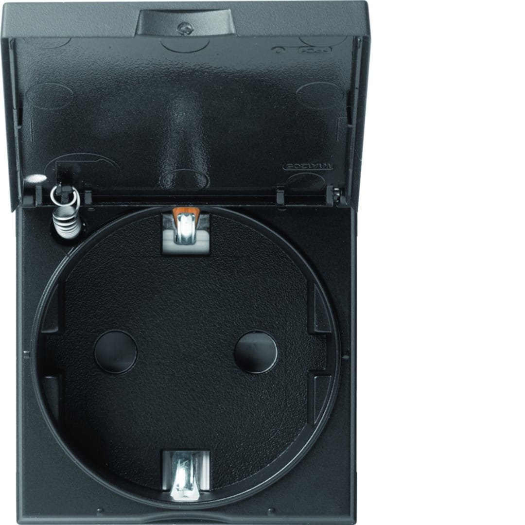 Hager - Prise de courant gallery 2P+T à couvercle Schuko Night