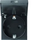 Hager - Prise de courant Gallery 2P+T à couvercle Schuko Night