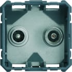 Hager - Prise Gallery TV + FM BNC traversante 10db 2 modules