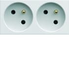 Hager - Prise de courant double speciale goulotte gallery 2P+T 16A pure carton de 50