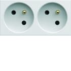 Hager - Prise de courant double speciale goulotte gallery 2P+T 16A pure carton de 50